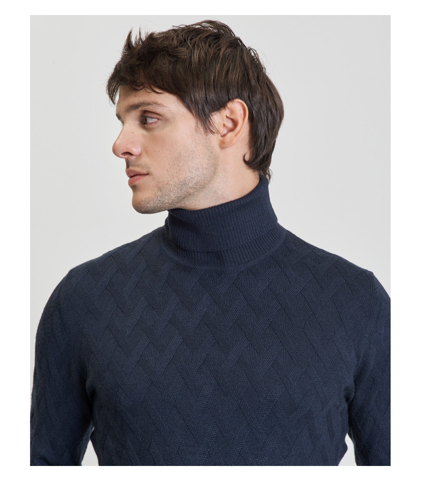 Textured fabric turtleneck sweater Gianni Lupo