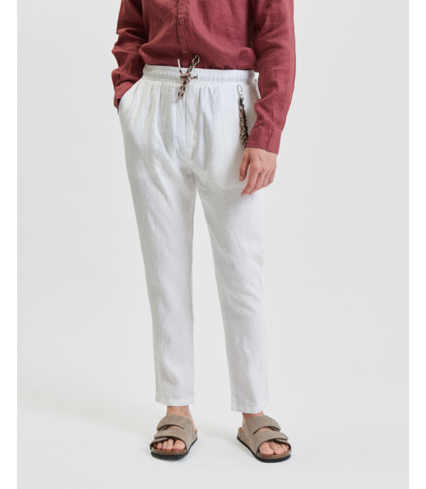 Linen drawstring trousers