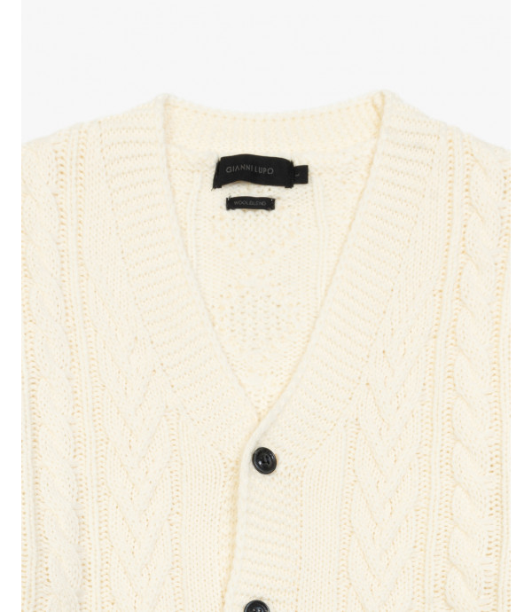 Cable knit cardigan