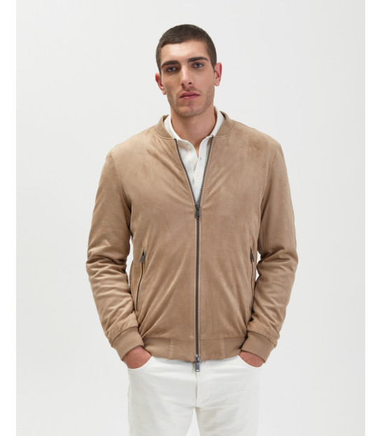 Faux suede bomber jacket mens best sale