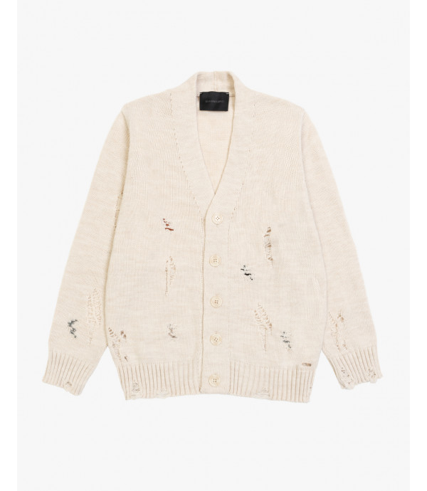 Distressed effect cardigan