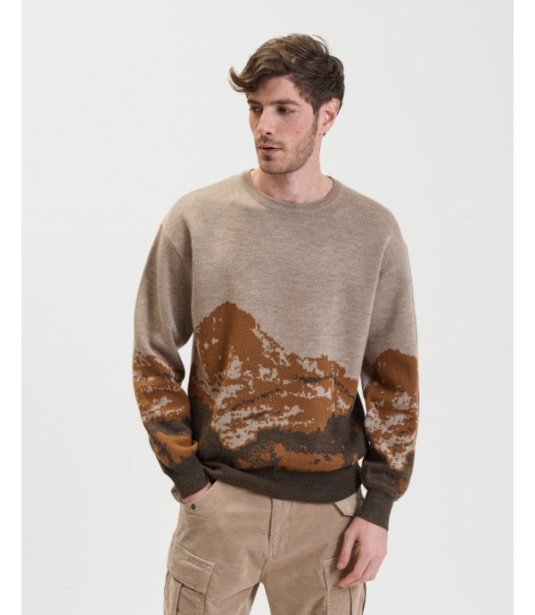 Landscape scenery crew neck sweater