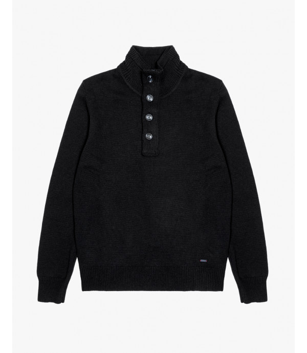 Quarted zip and buttons sweater