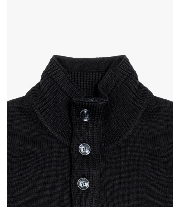 Quarted zip and buttons sweater