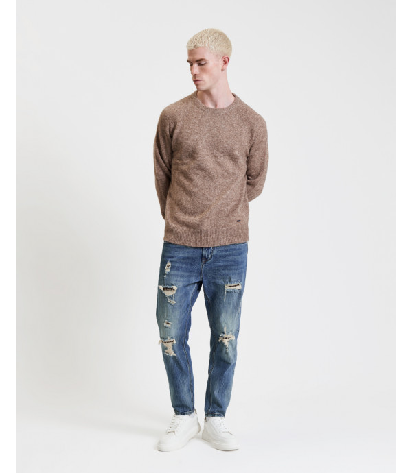 Boucle effect raglan sweater