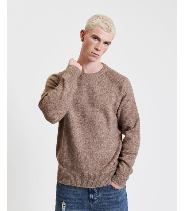 Boucle effect raglan sweater