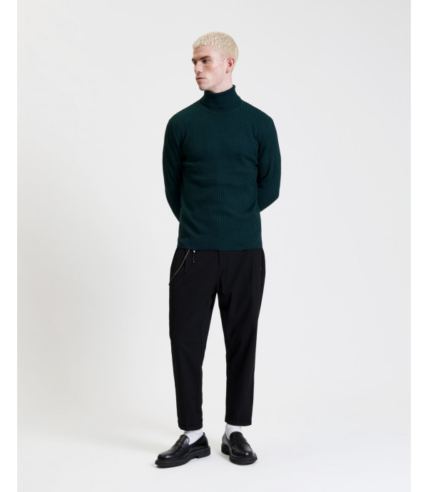 Cable knit turtleneck sweater