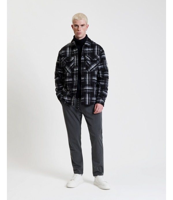 Padded overshirt in geometric pattern