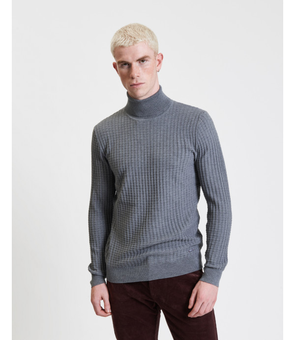 Textured turtleneck swester