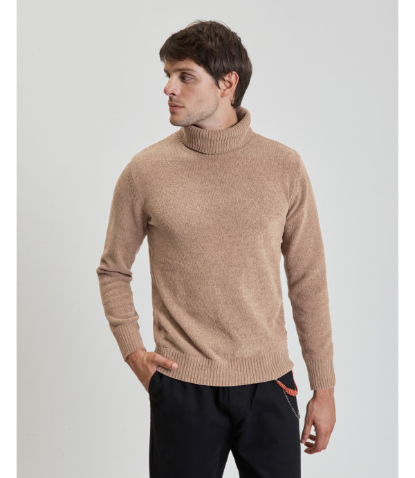 Chenille turtleneck sweater