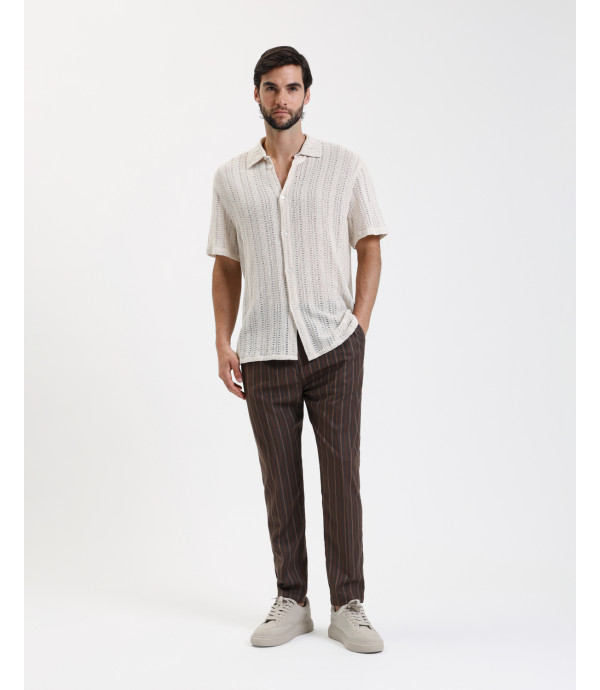 Textured open-knit shirt