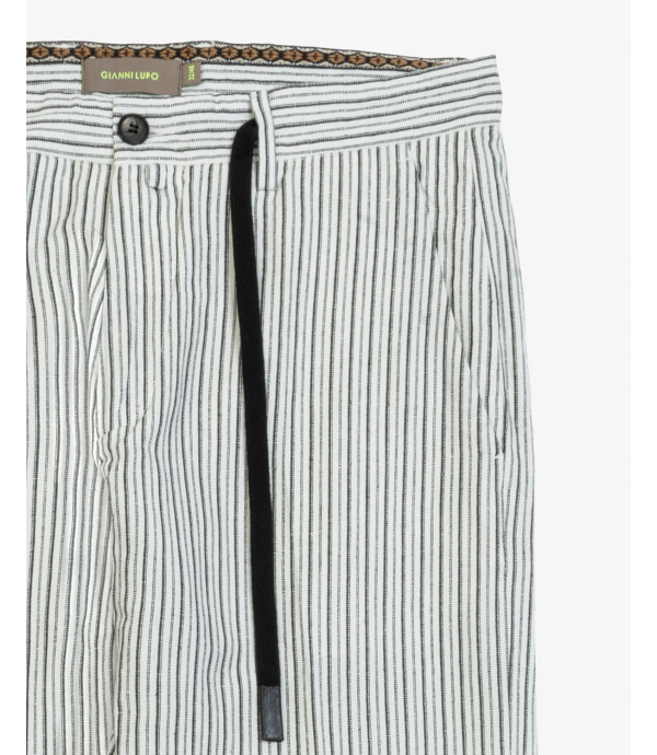Pantaloni slim fit con coulisse a righe