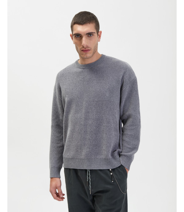 Chenille crewneck sweater