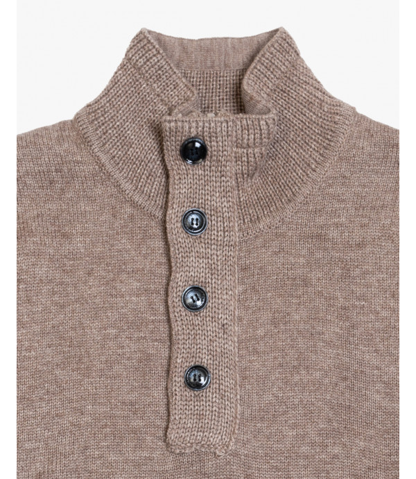 Quarted zip and buttons sweater